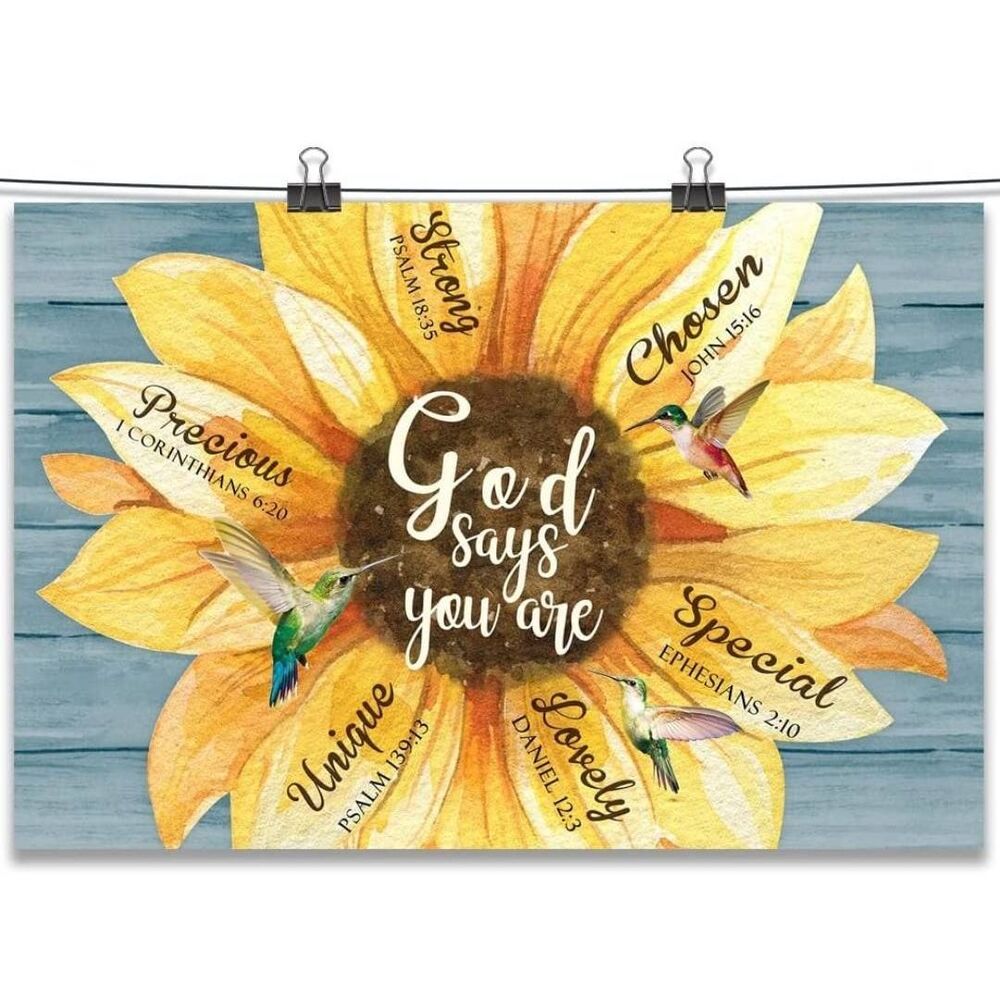 Motivational Inspiration Sunflower Art Canvas Print 12x16in Unframed